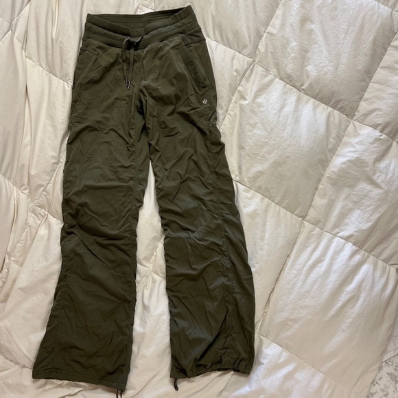 COPY - Lululemon Dance Studio pants lined Army Green 2 Full Length Cinched hem - Picture 13 of 15